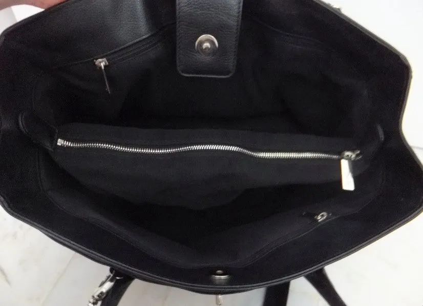 Authentic Chanel Cerf Executive Black Caviar Tote