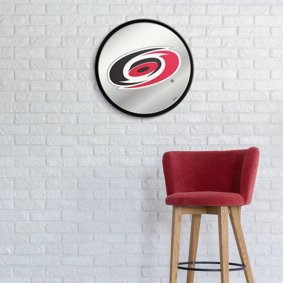 Carolina Hurricanes: Modern Disc Mirrored Wall Sign