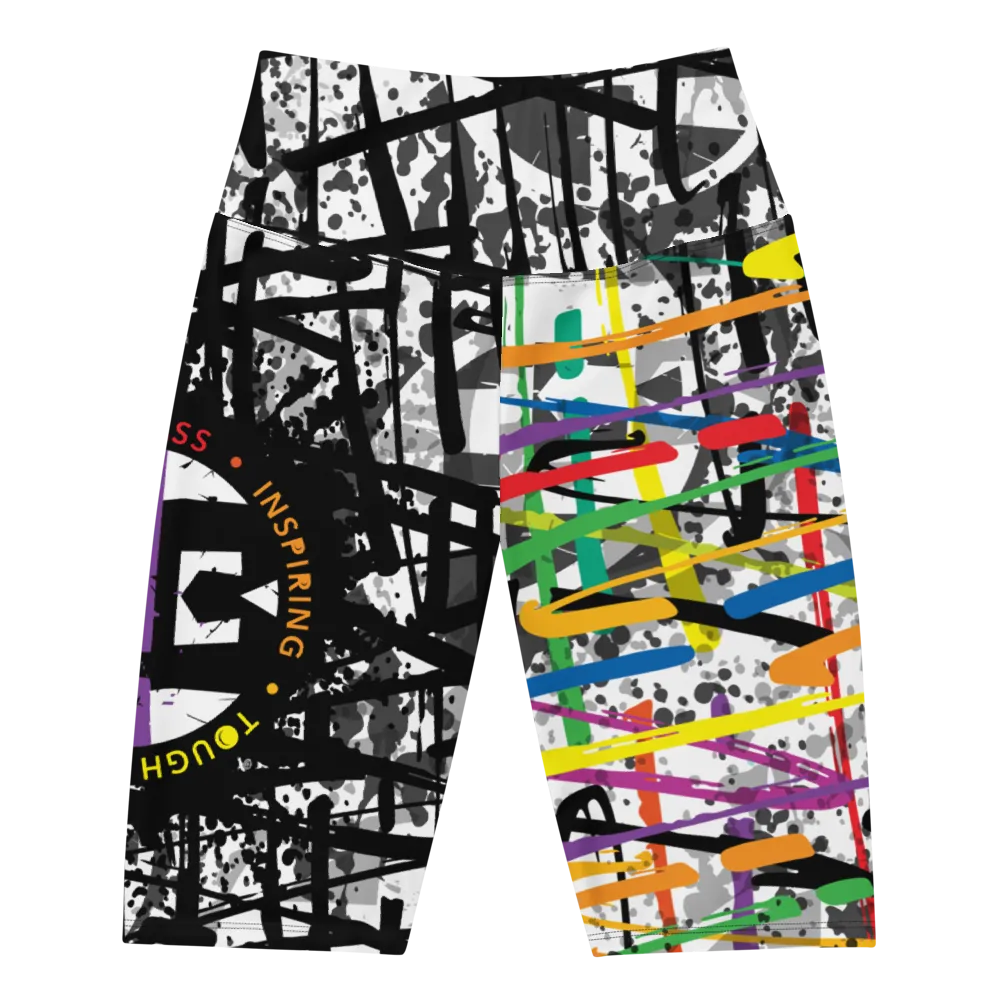 Fit Bitch - Biker Shorts - Criss Cross Rainbow