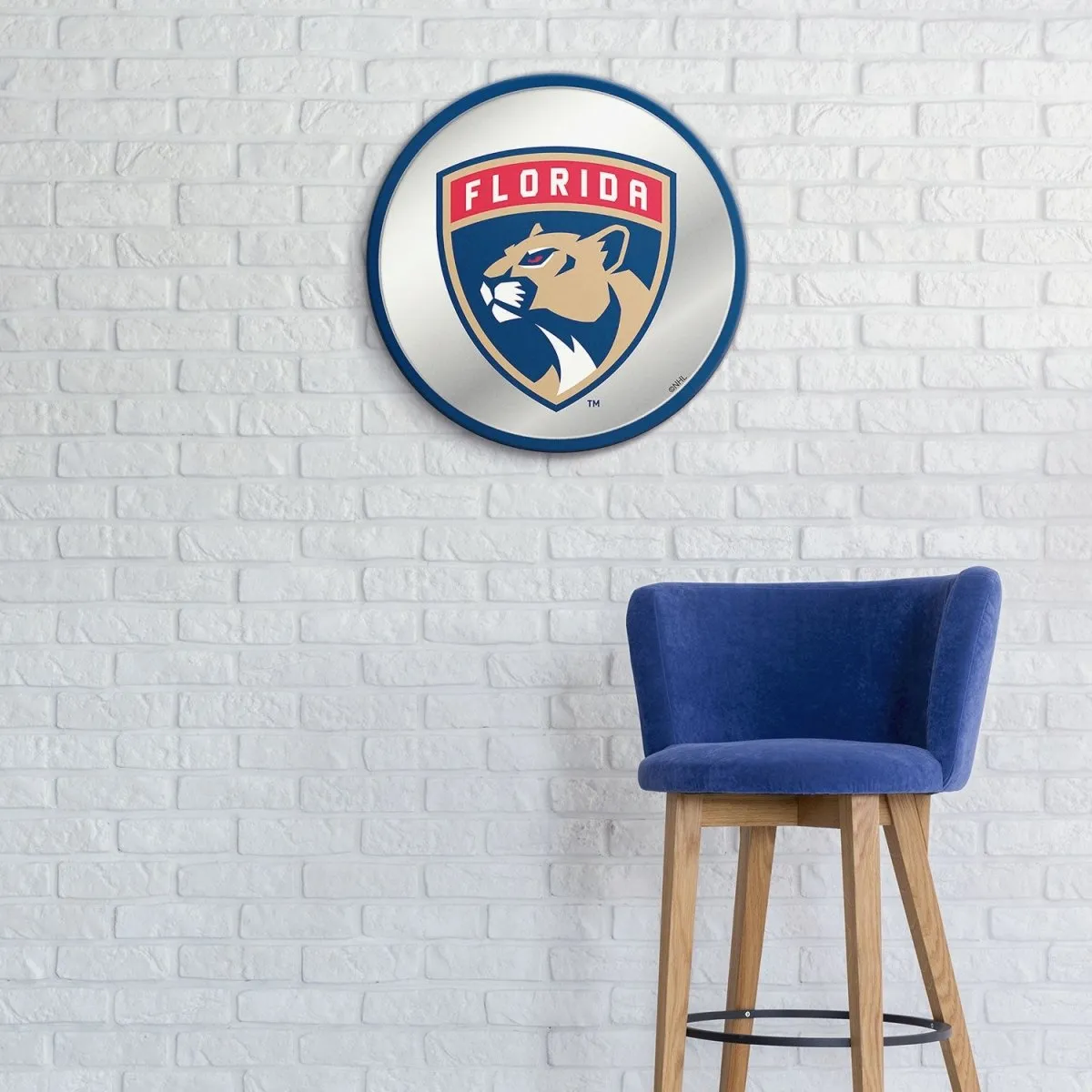 Florida Panthers: Modern Disc Mirrored Wall Sign