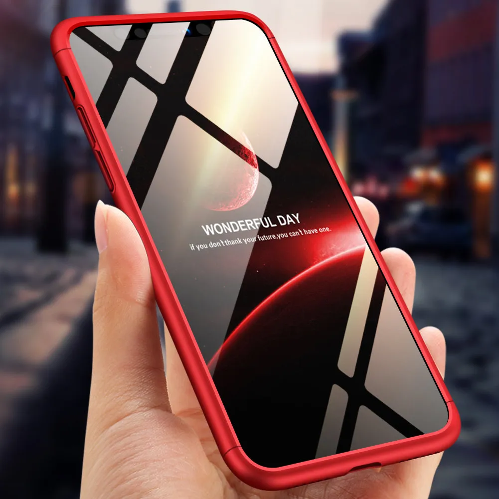 For Redmi 7A Ultra Slim PC Back Cover Non-slip Shockproof 360 Degree Full Protective Case red