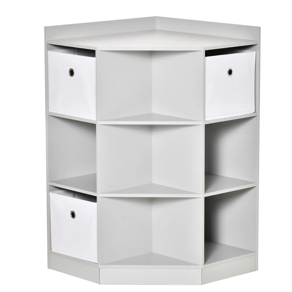 Kids Corner Cabinet Cubby Toy Storage Organizer Bookshelf W/Baskets