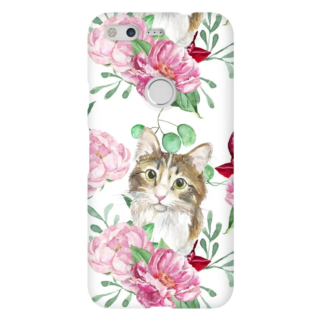 Pink Flower Power Cat Phone Case