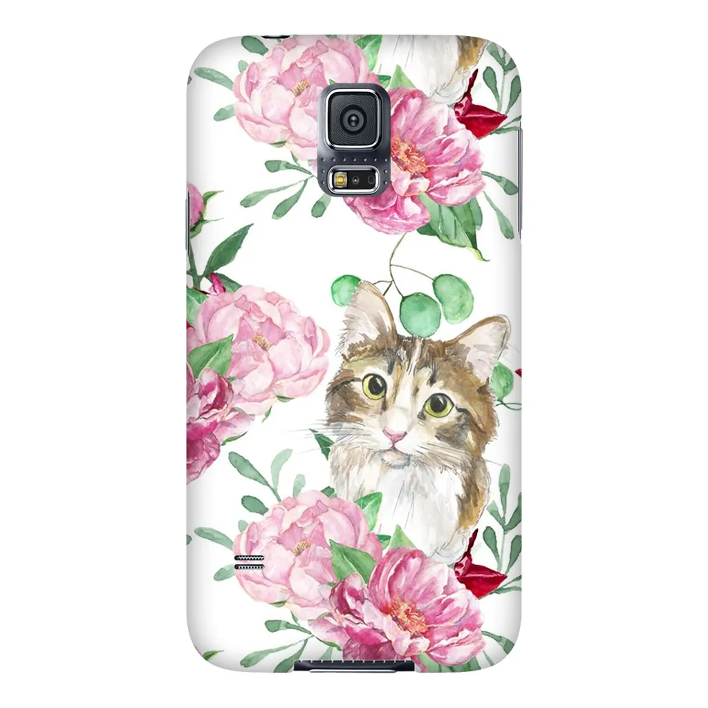 Pink Flower Power Cat Phone Case