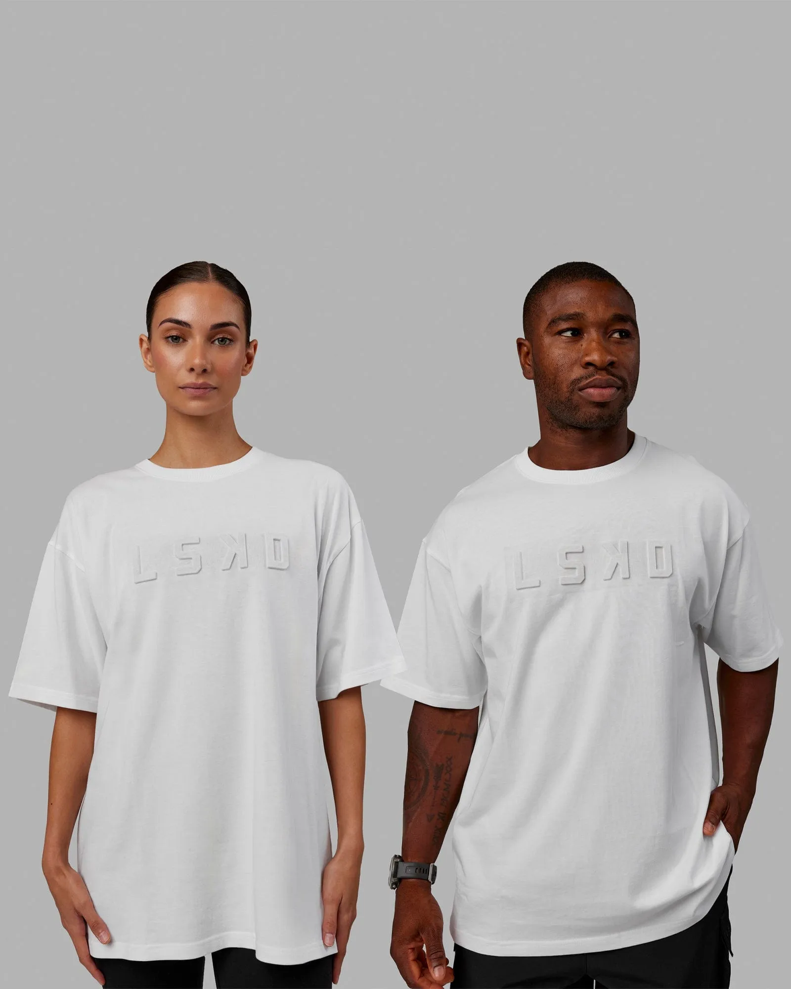 Unisex Stamped 2.0 Heavyweight Tee Oversize - White