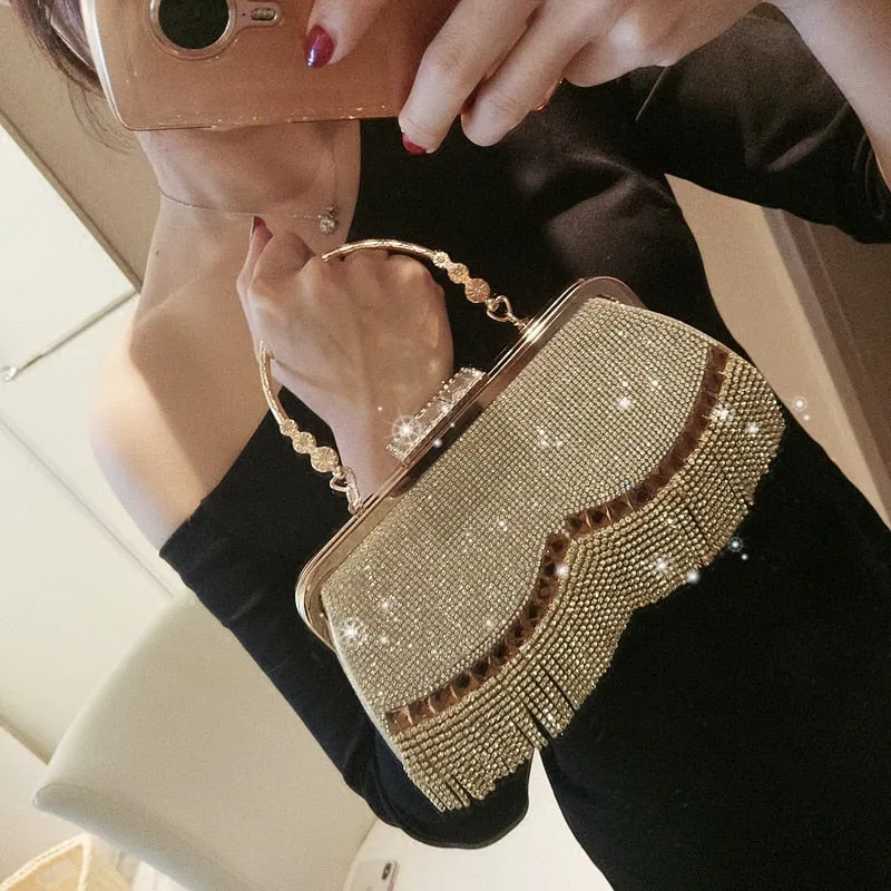Women's Wedding Clutch Bag Luxury Rhinestone Tassel